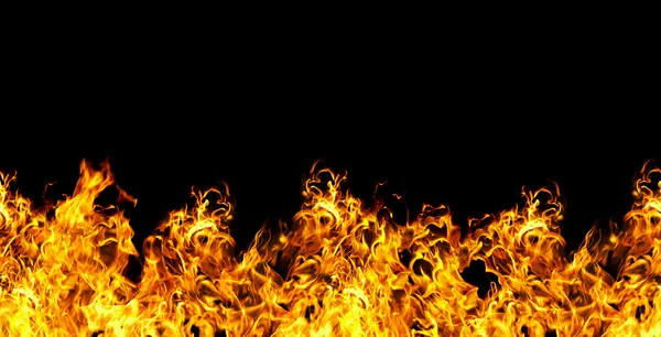 Fuego inconsútil sobre fondo negro — Foto de Stock