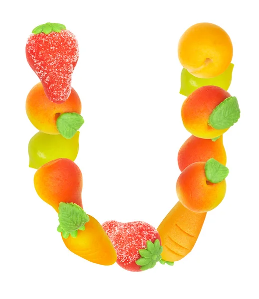 Alphabet from fruit, the letter U — Stock Photo, Image