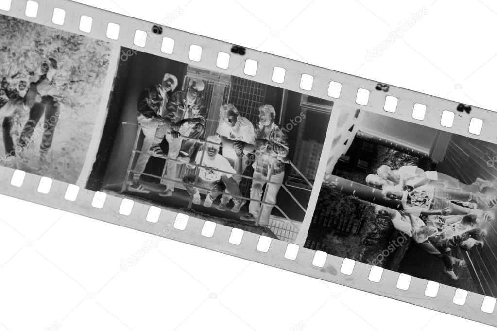 Old black-white photofilm. A negative 35