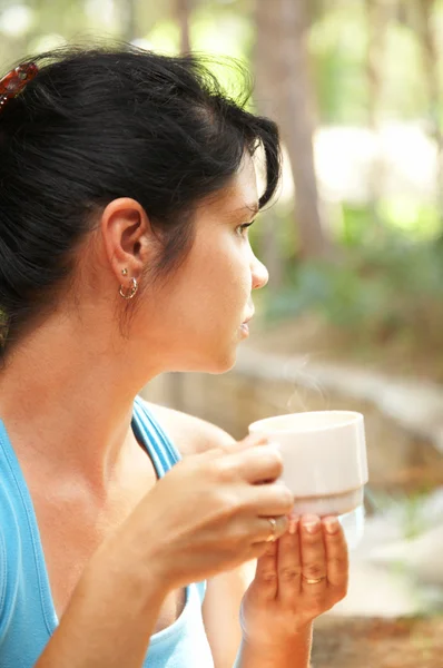 여자 음료 커피 — 스톡 사진