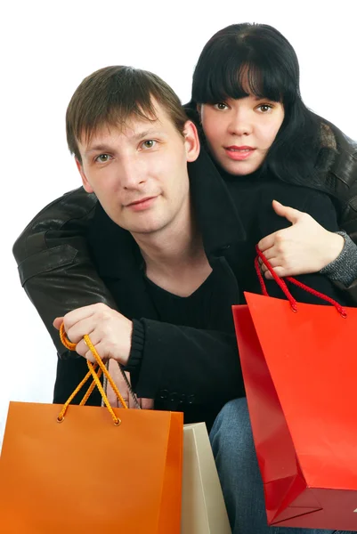 El hombre y la mujer - las compras — Foto de Stock