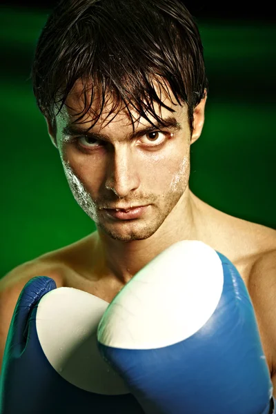 Boxing. Man in boxing gloves — Stock Photo, Image