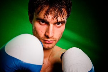 Boxing. Man in boxing gloves clipart