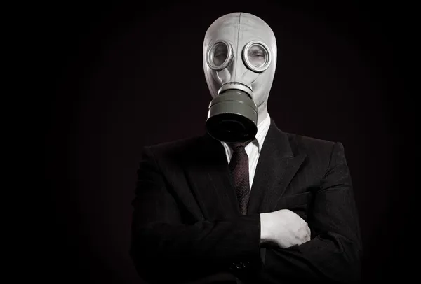 Persona con máscara de gas — Foto de Stock