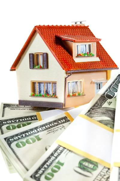 House on packs of banknotes — Stock Photo, Image