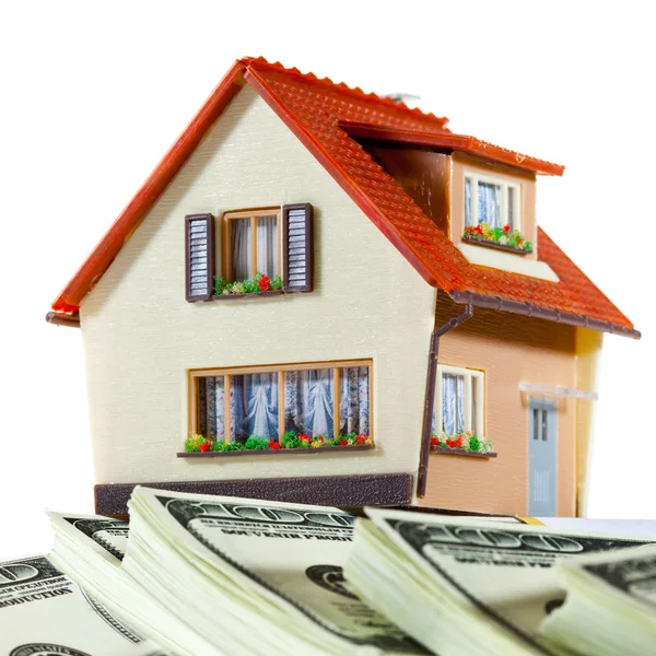 House on packs of banknotes — Stock Photo, Image