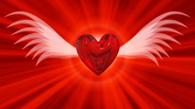 Heart with wings clipart