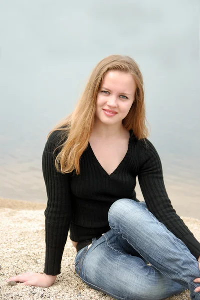 stock image Girl on beach