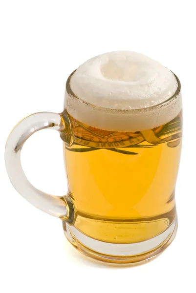 Lager bira kupa köpük ile — Stok fotoğraf
