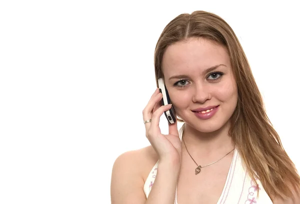Mulher chamando por celular — Fotografia de Stock