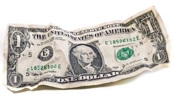 Crumpled dollar — Stock Photo, Image