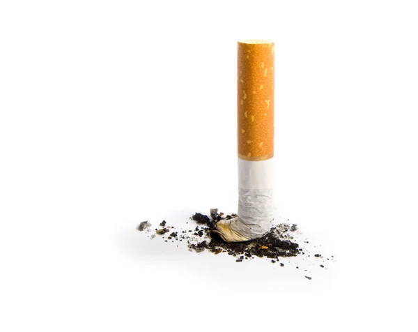 Cigarette butt isolated on white — Stockfoto