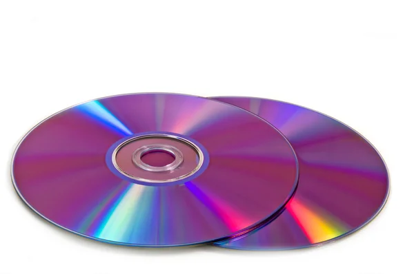 DVD диски на білому — стокове фото