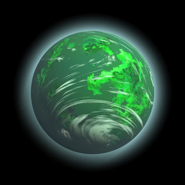 Иллюстрация зелёных планет — стоковое фото