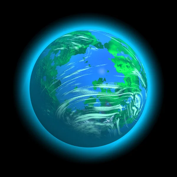 绿色星球图 — 图库照片