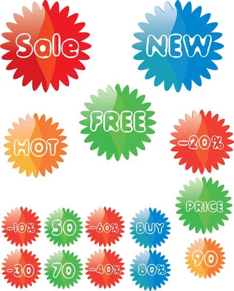 stock vector Set of glossy price tags.