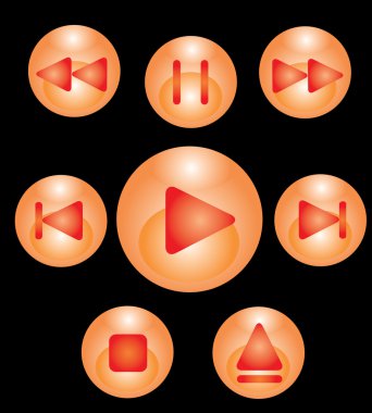 Audio video control buttons. clipart