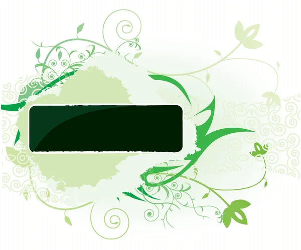 Green floral banner. — Stock Vector