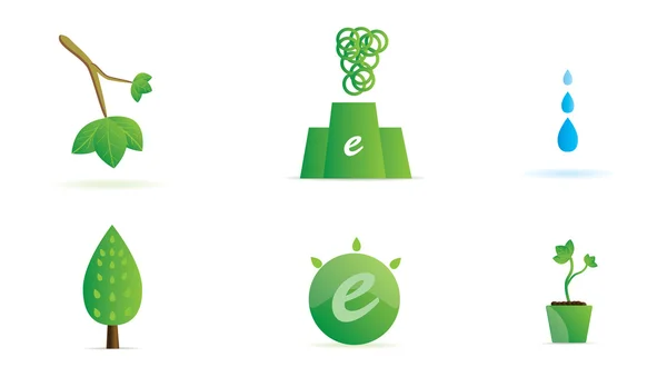 Set di icone di ecologia verde. — Vettoriale Stock