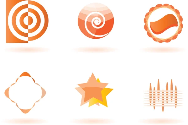 Ensemble de symboles orange . — Image vectorielle