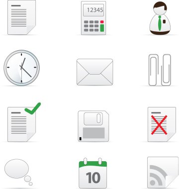 Office icon set. clipart