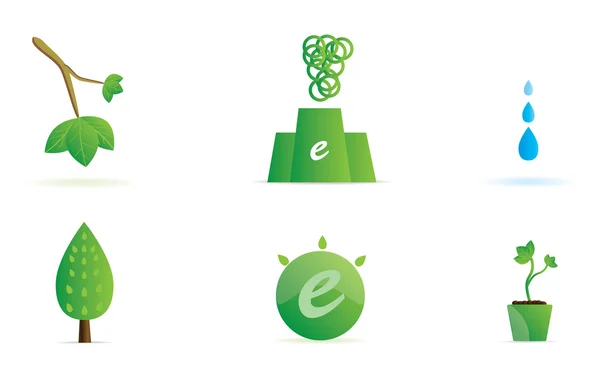 Набір зелених екологічних значків . — стоковий вектор