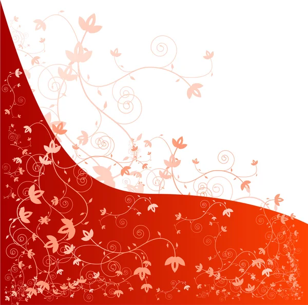 Red floral background. — Stock Vector