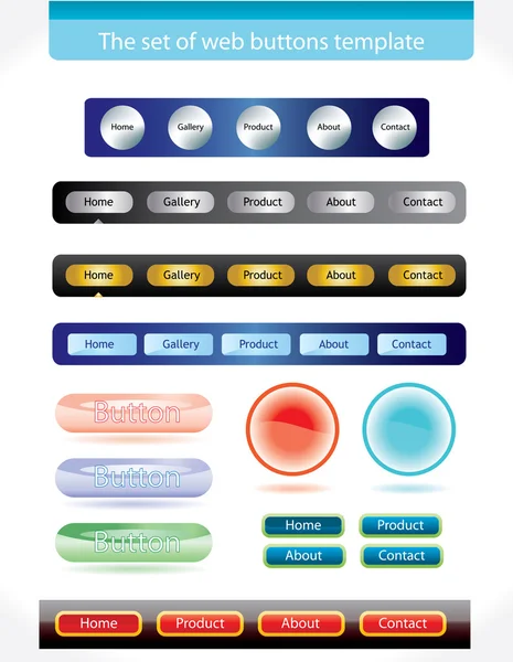 web için düğmeler şablon kümesi