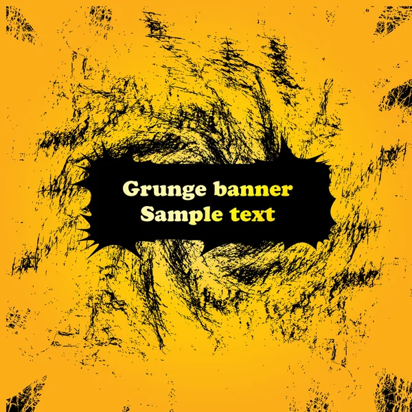 Bannière grunge jaune . — Image vectorielle
