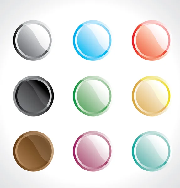 Shiny rounded buttons. — Stock Vector