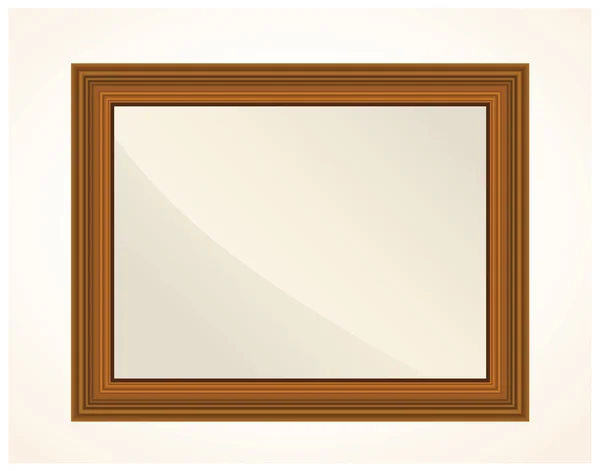 Realistische houten frame voor foto. — Stockvector