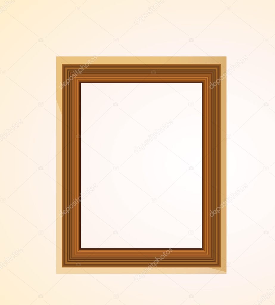 Realistic wooden frame for photo.