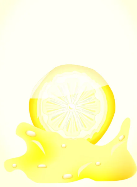 Lemon in splash. — Stock Vector