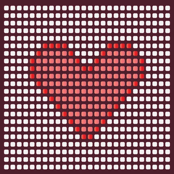 Coração de pixel . — Vetor de Stock