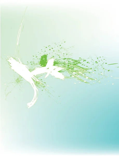 Green background with splashes. — Stock Vector
