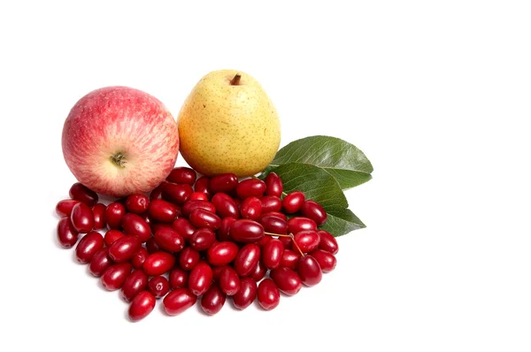 Rijpe, verse herfst vruchten op een wit. — Stockfoto