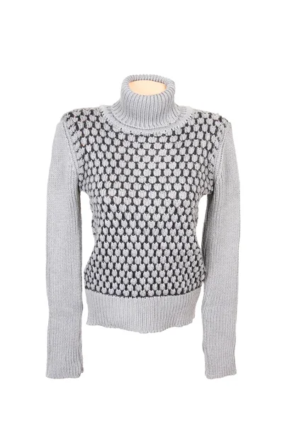 Grey stylish sweater on a white. — Stock Photo, Image