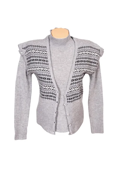 Gilet caldo elegante e maglione su un — Foto Stock
