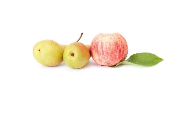 Saftigt äpple och paprika på en vit. — Stockfoto