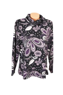 moda mor beyaz bir ceket.