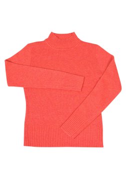 Comfortable red sweater on a white. clipart