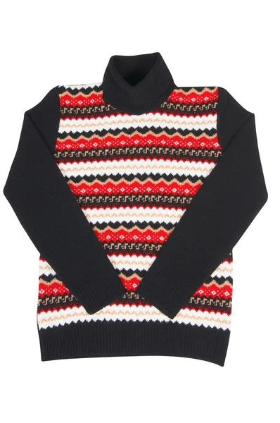 화이트에 세련 된 줄무늬 스웨터. — 스톡 사진