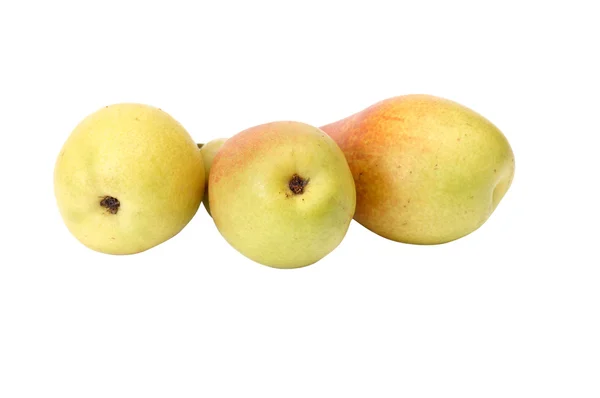 Sappig, heerlijke peren op een wit. — Stockfoto
