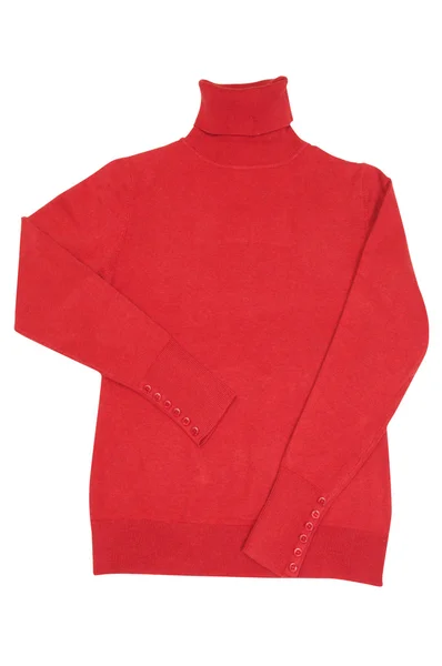 Стильный красный свитер на белом . — стоковое фото