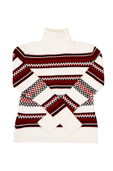 Moderní zimní svetr na bílé. — Stock fotografie
