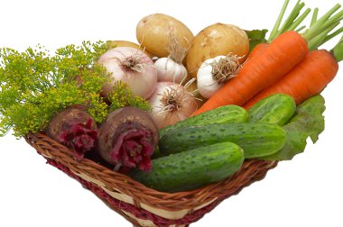 Vegetables in the basket. clipart