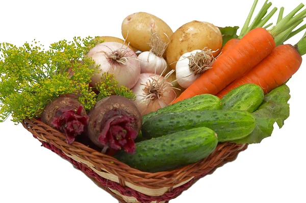 Warzywa w koszyku. — Zdjęcie stockowe