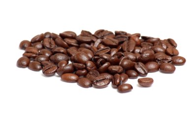 Coffee beans on a white . clipart