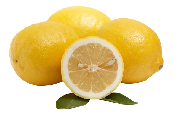 흰 배경의 레몬. — 스톡 사진