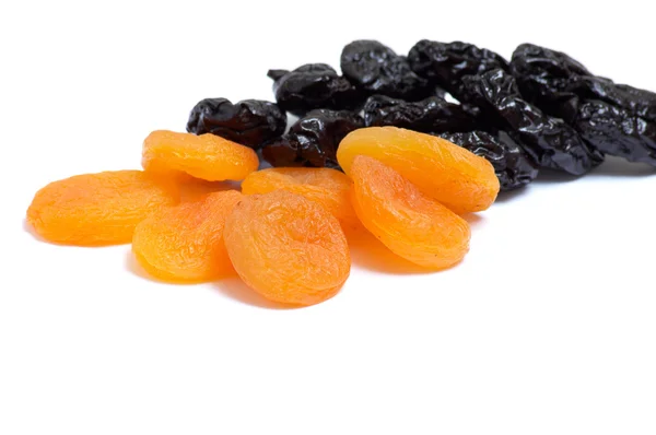 Dried apricots and prunes. — Stock Photo, Image